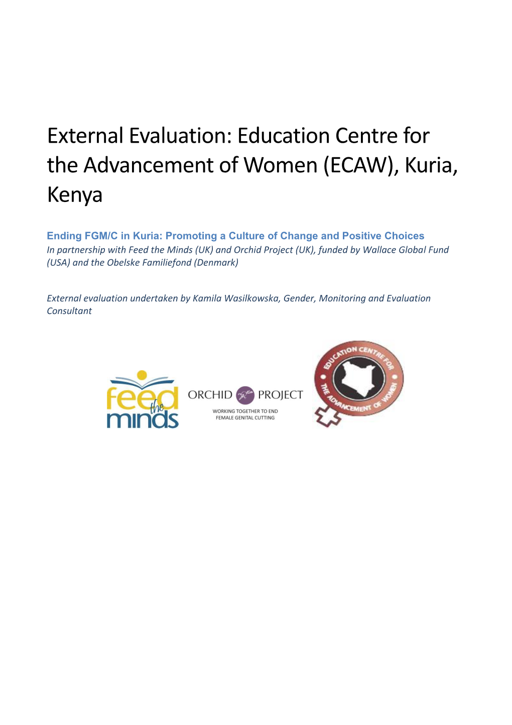 External Evaluation: Education Centre for the Advancement of Women (ECAW), Kuria, Kenya