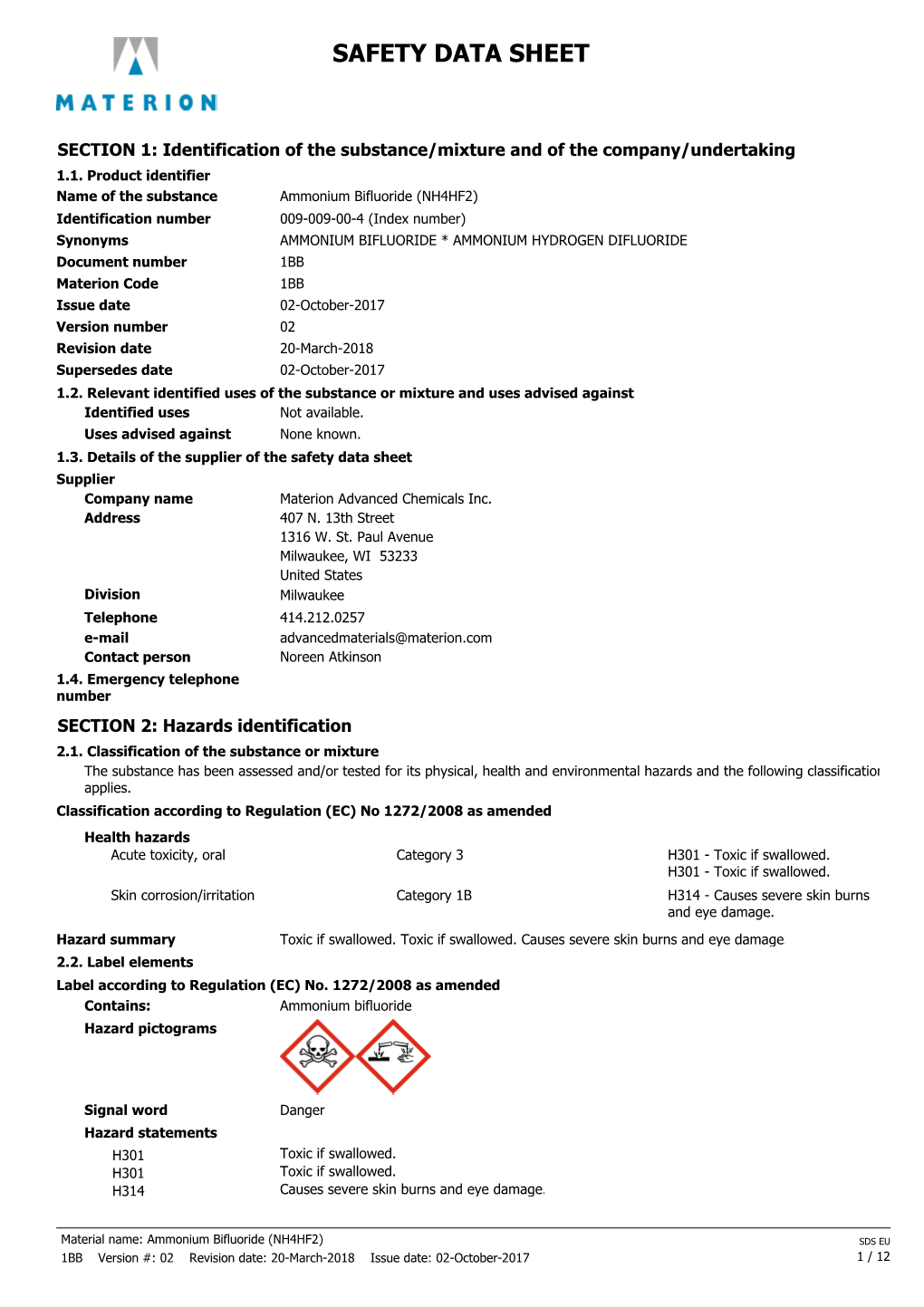 Safety Data Sheet