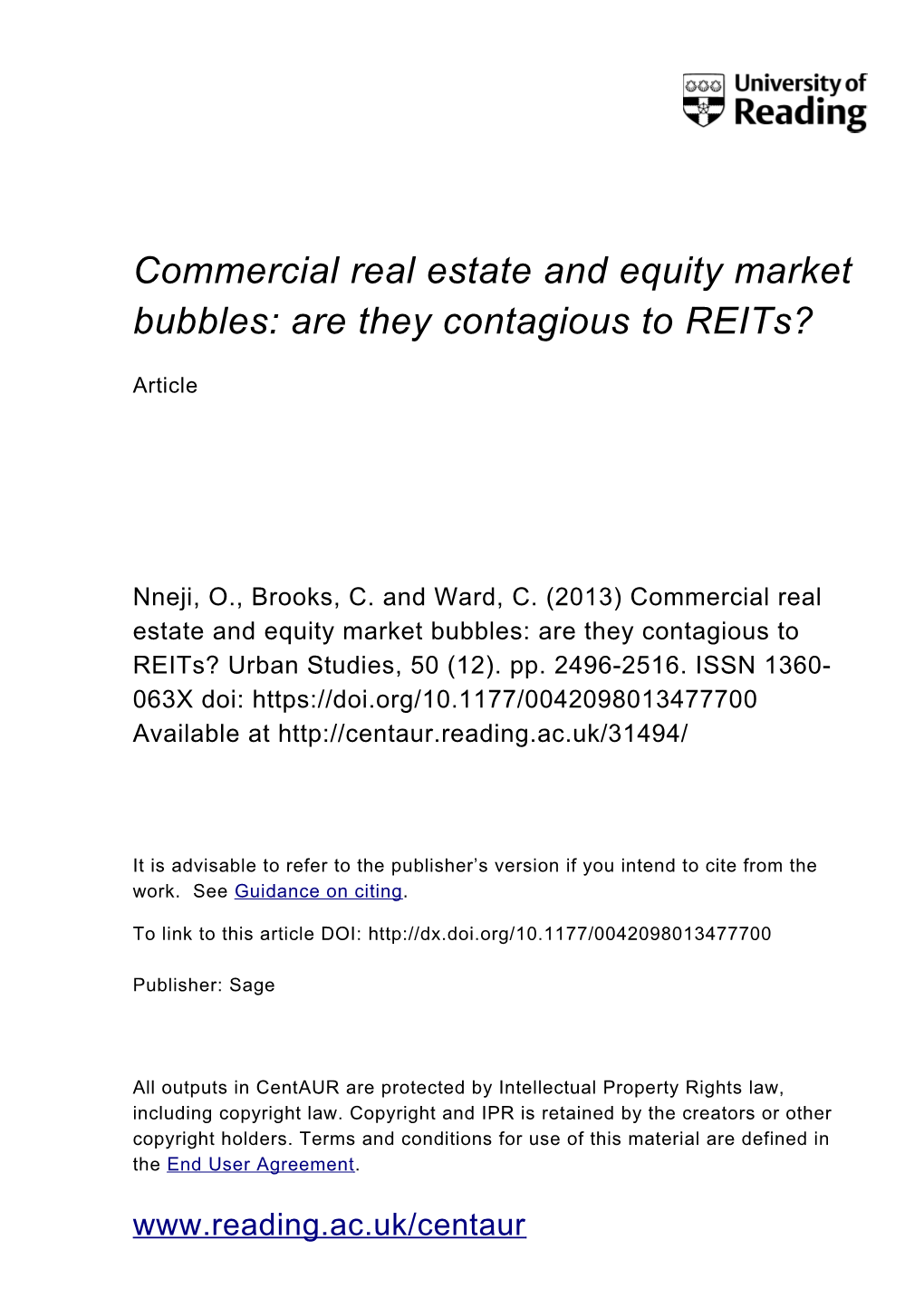 Housing and Equity Bubbles