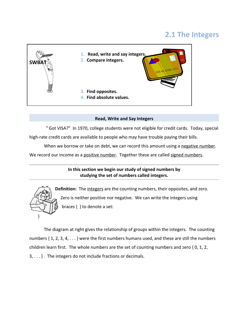 SECTION 2.1 the Integers