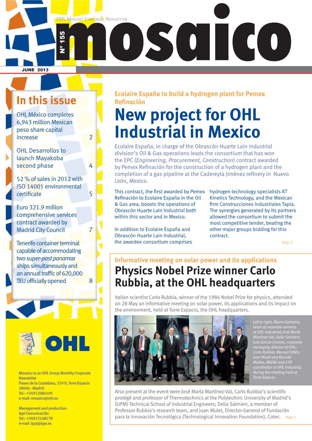 New Project for OHL Industrial in Mexico