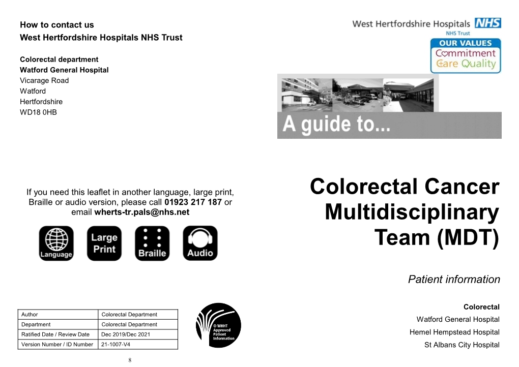 Colorectal Cancer Multidisciplinary Team (MDT)