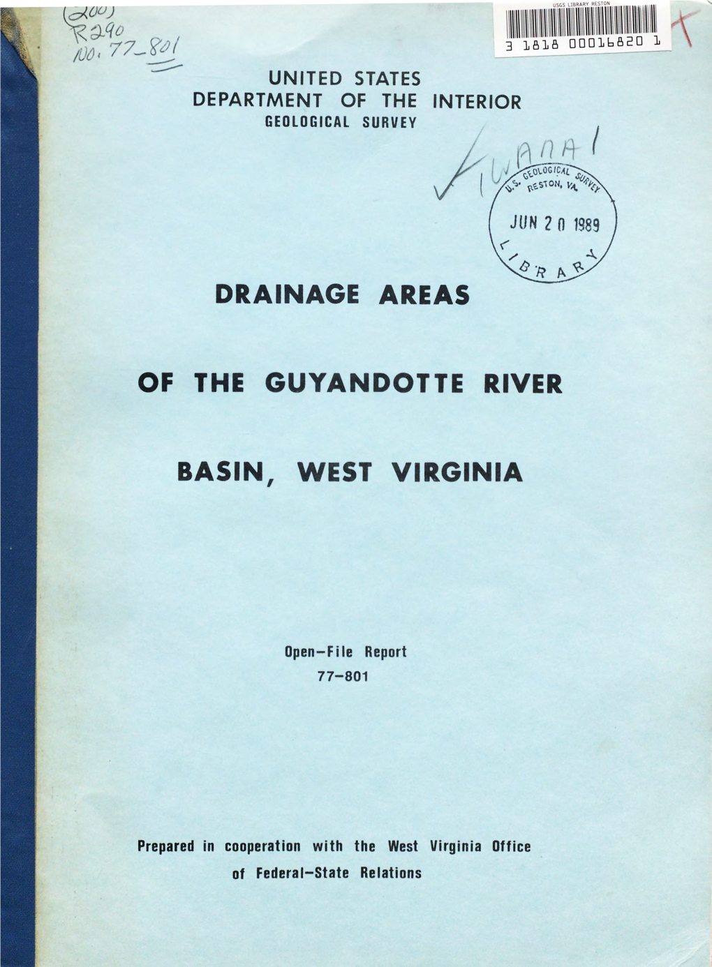 Drainage Areas of the Guyandotte River Basin, West Virginia