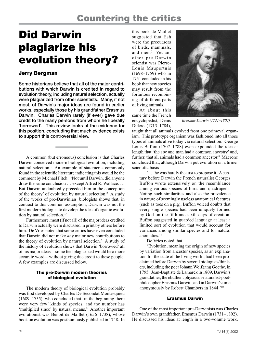 Did Darwin Plagiarize His Evolution Theory? — Bergman