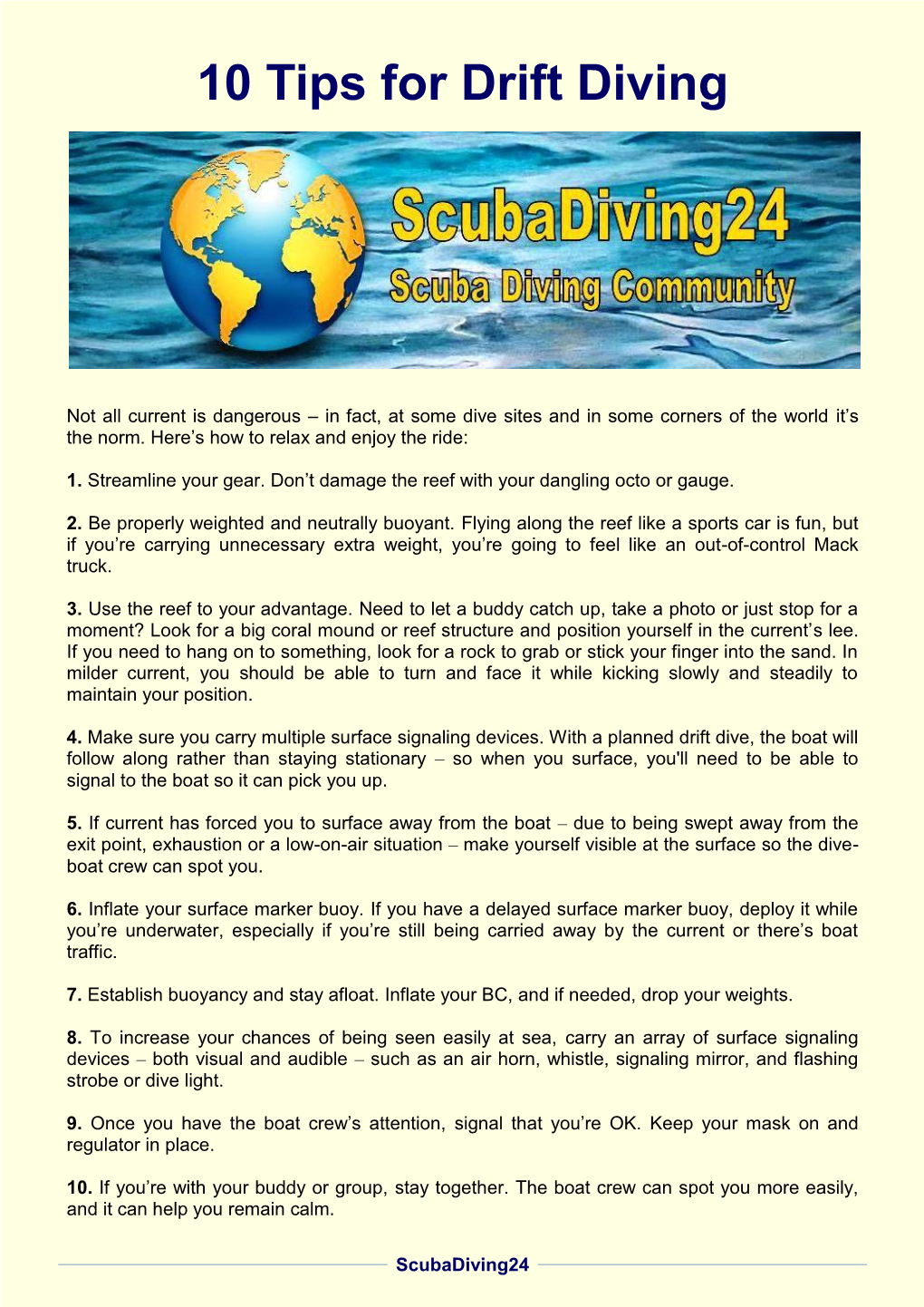 10 Tips for Drift Diving