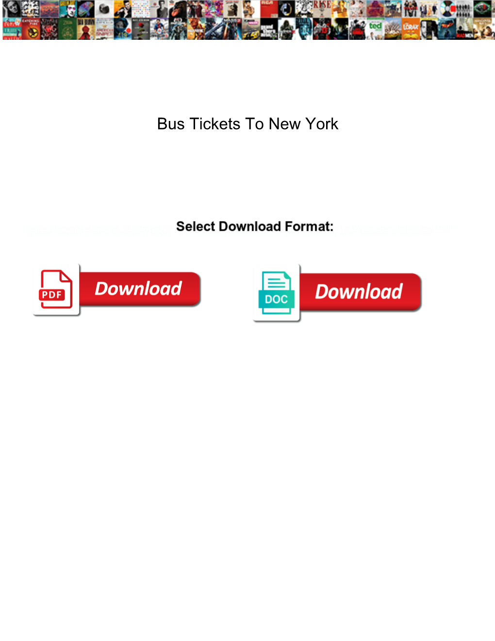 Bus Tickets to New York