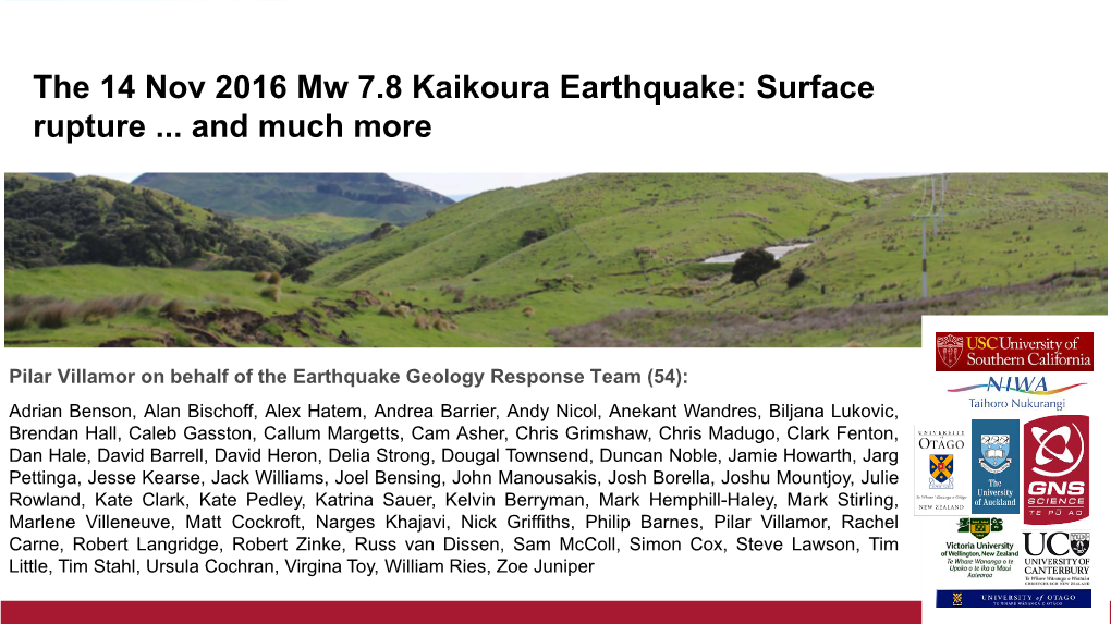 Surface Rupture of the 14 Nov 2016 Kaikoura