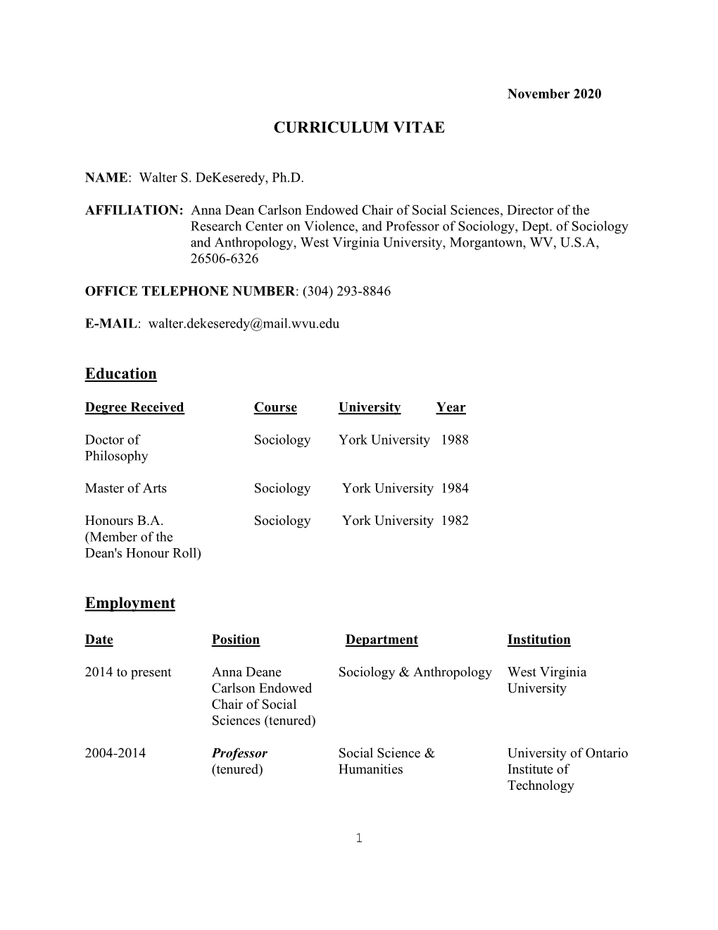 Curriculum Vitae