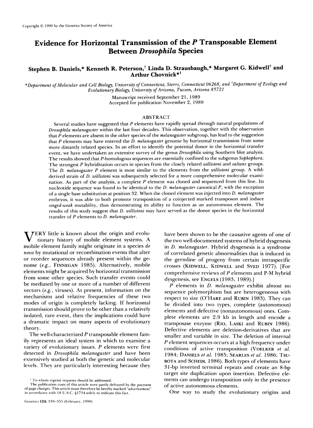 Between Drosophila Species