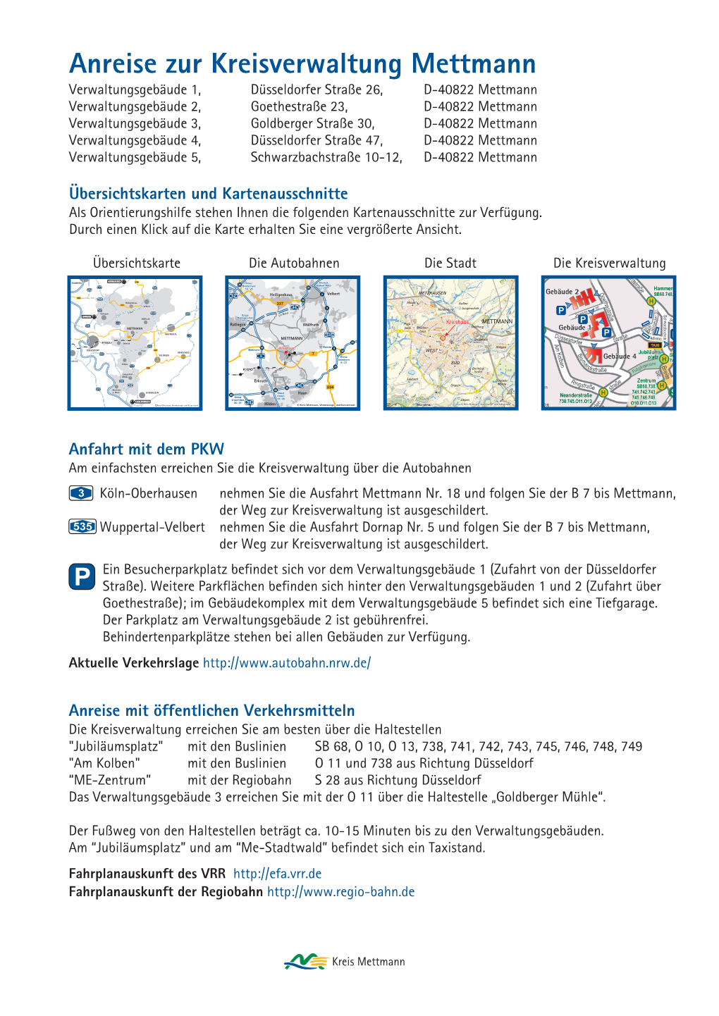 Anreise Zur Kreisverwaltung Mettmann