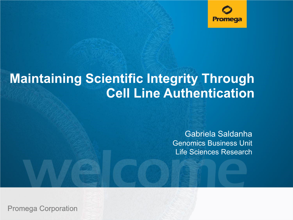 Cell Line Authentication: Technology, Workflow, and Service