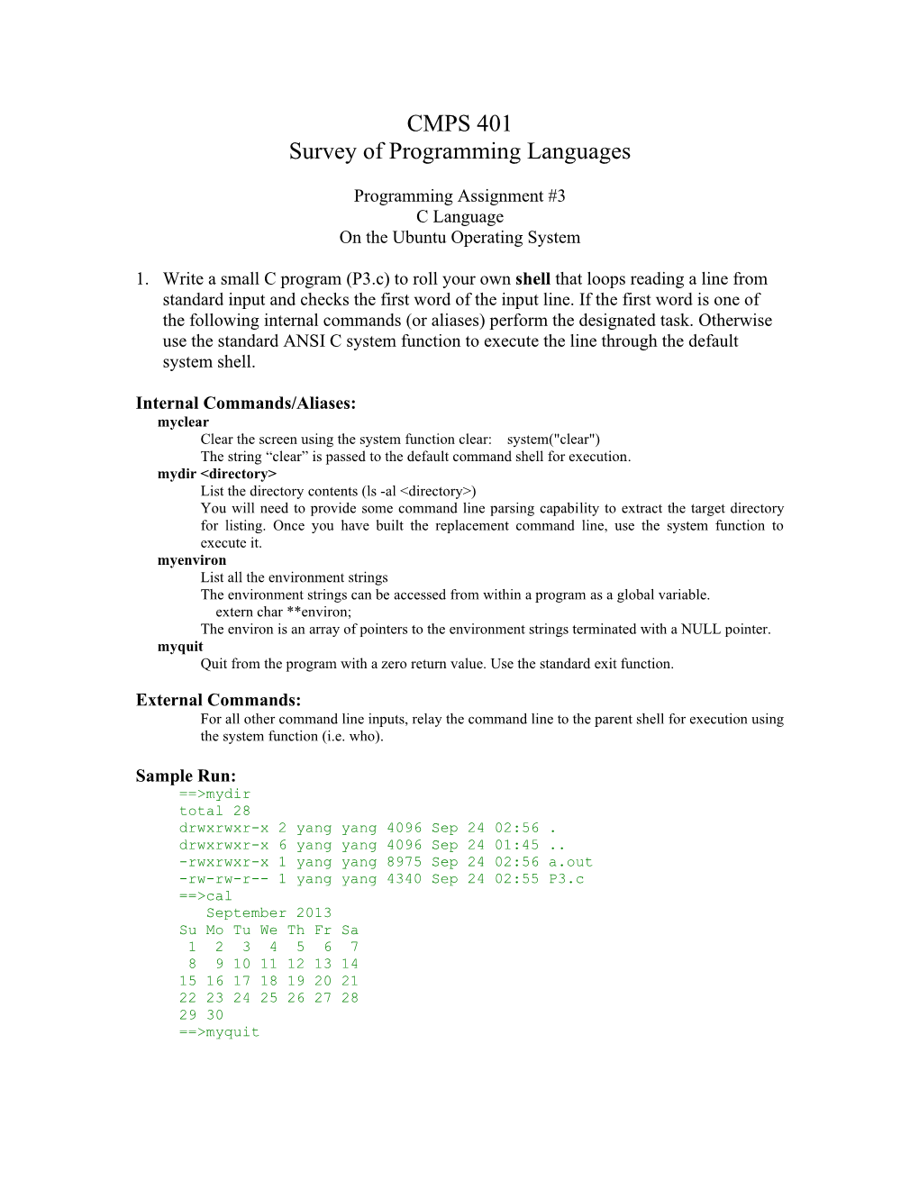 Programming Assignment 01