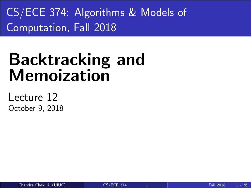 CS/ECE 374: Algorithms & Models of Computation