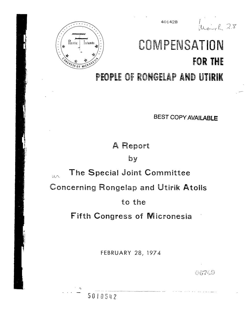 Compensation for the People of Rongelap and Utirik