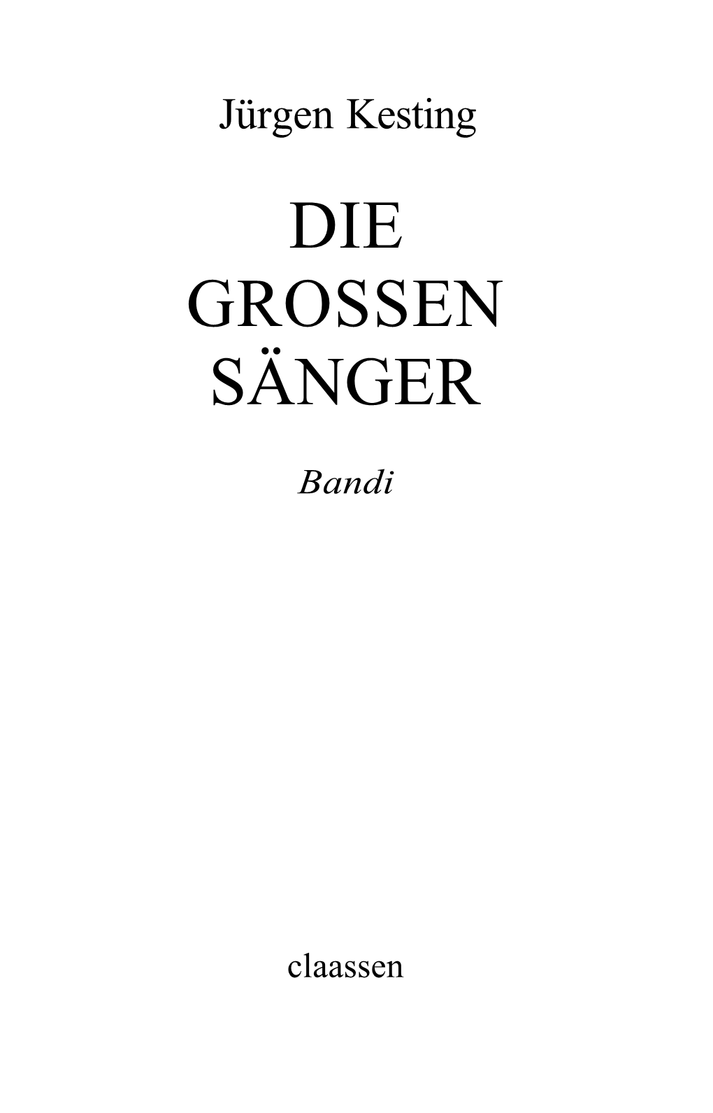 Die Grossen Sänger