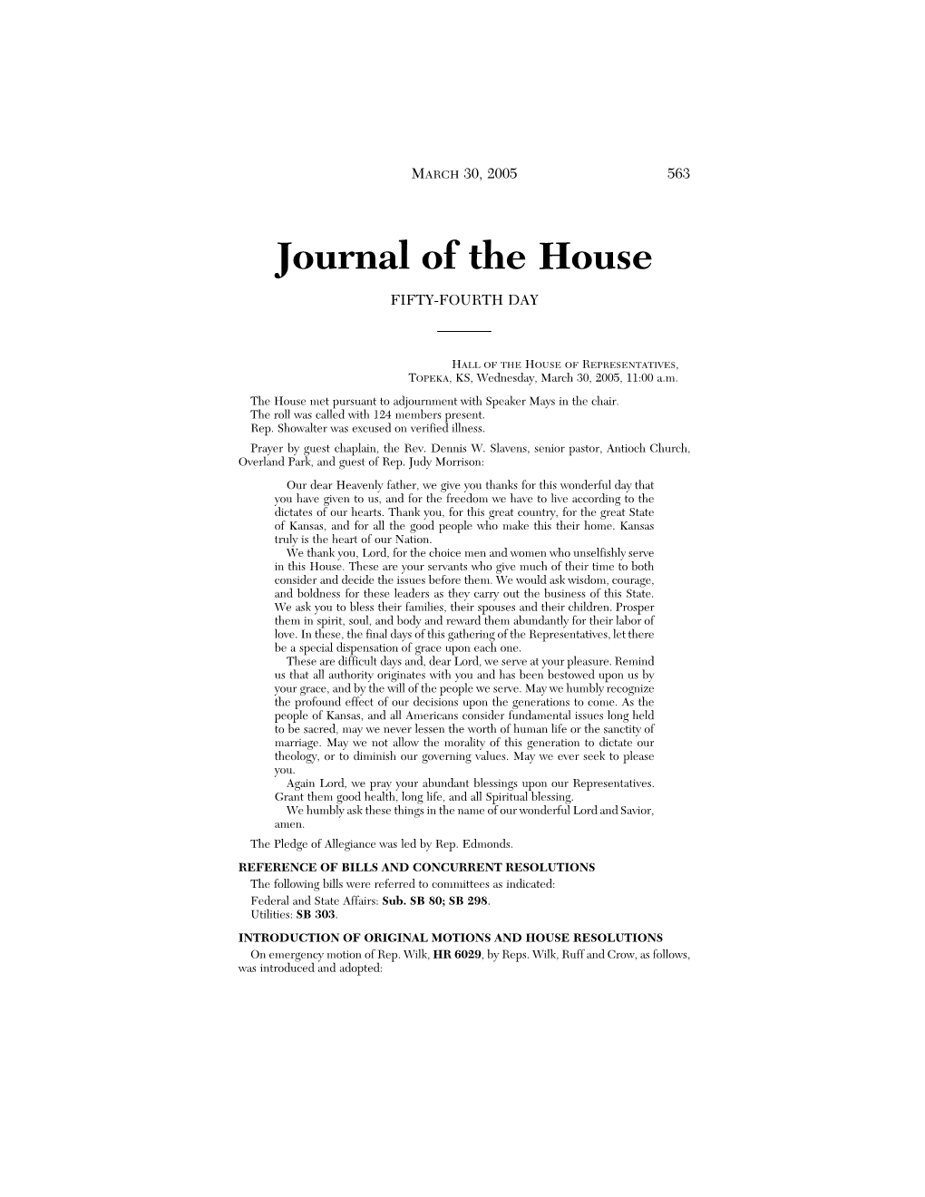 Journal of the House FIFTY-FOURTH DAY