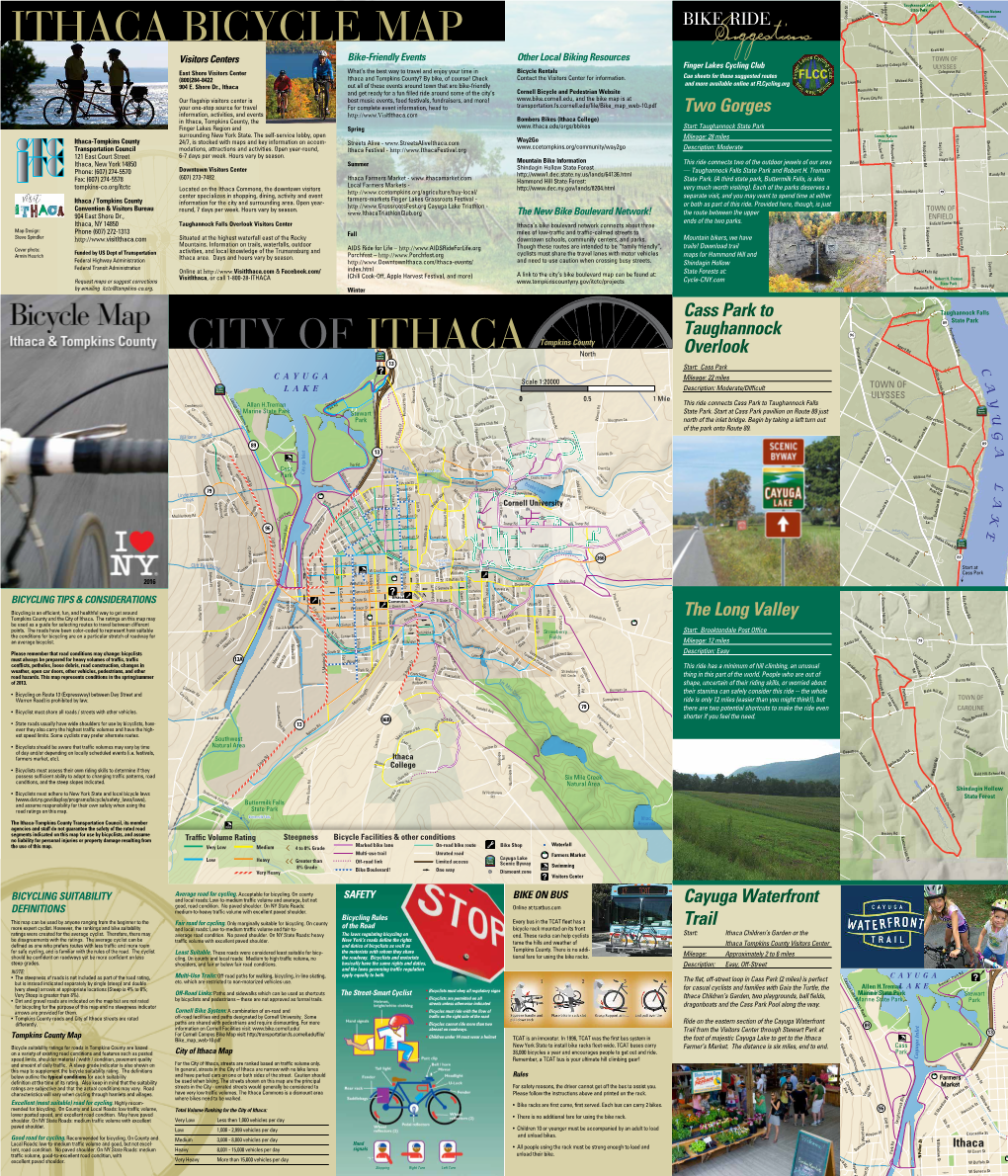 Bicycle Map Ithaca and Tompkins County 2016