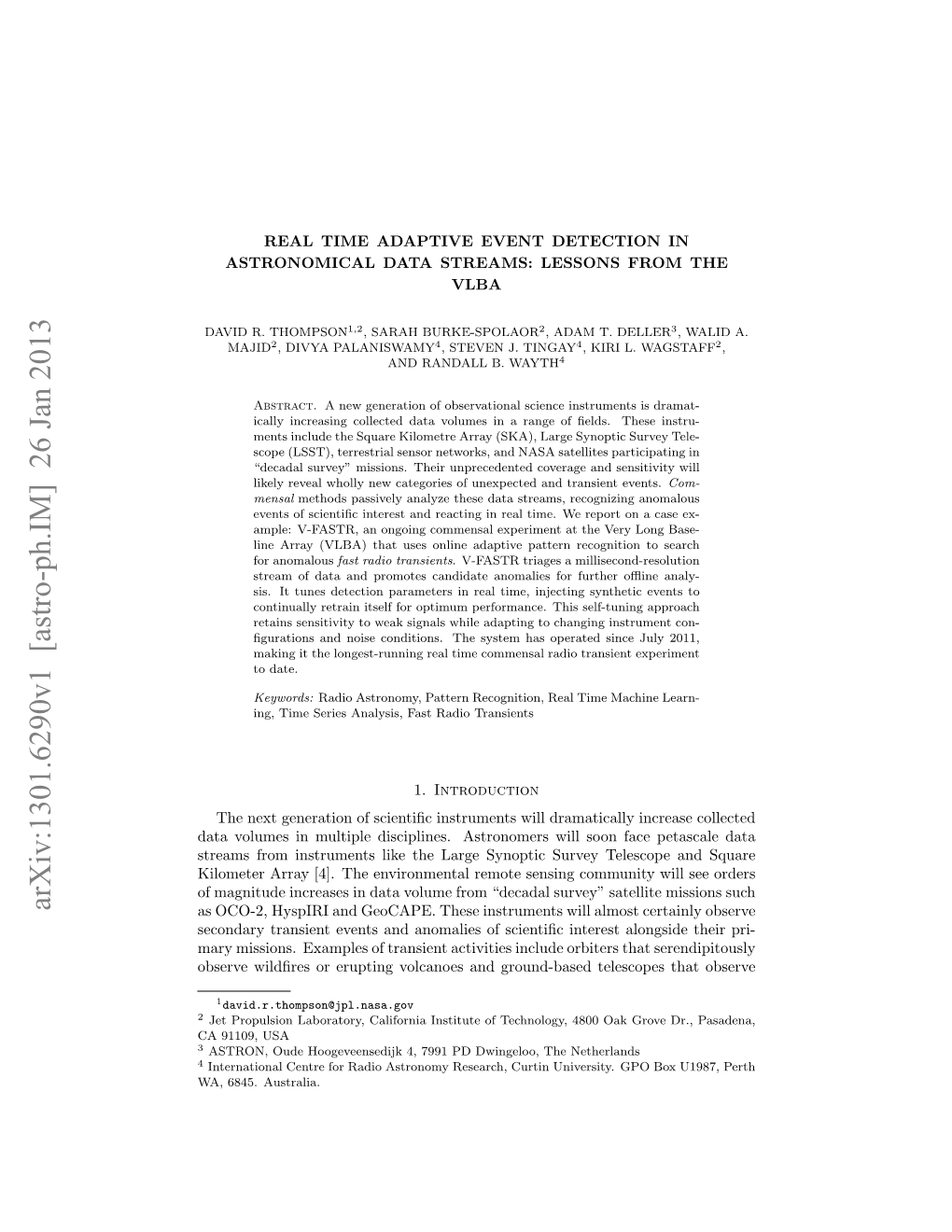 Arxiv:1301.6290V1 [Astro-Ph.IM] 26 Jan 2013 As OCO-2, Hyspiri and Geocape