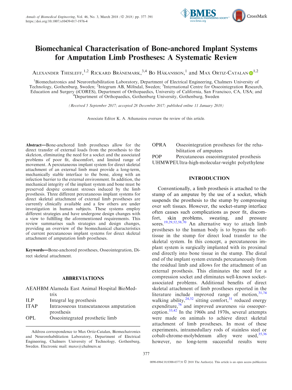 Biomechanical Characterisation of Bone-Anchored Implant Systems for Amputation Limb Prostheses: a Systematic Review