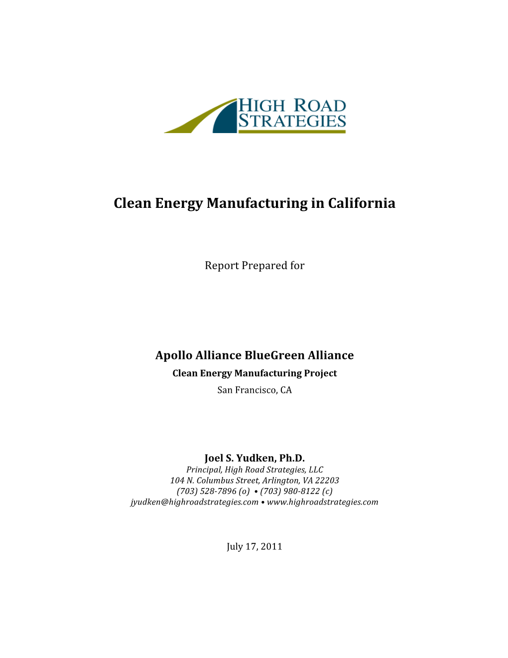 Clean Energy Manufacturing in California