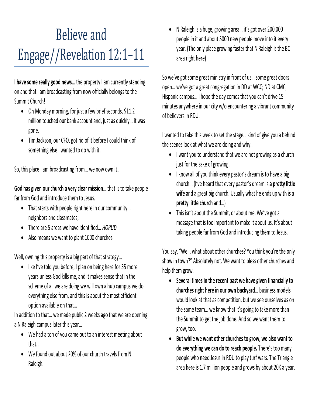 Believe and Engage//Revelation 12:1–11