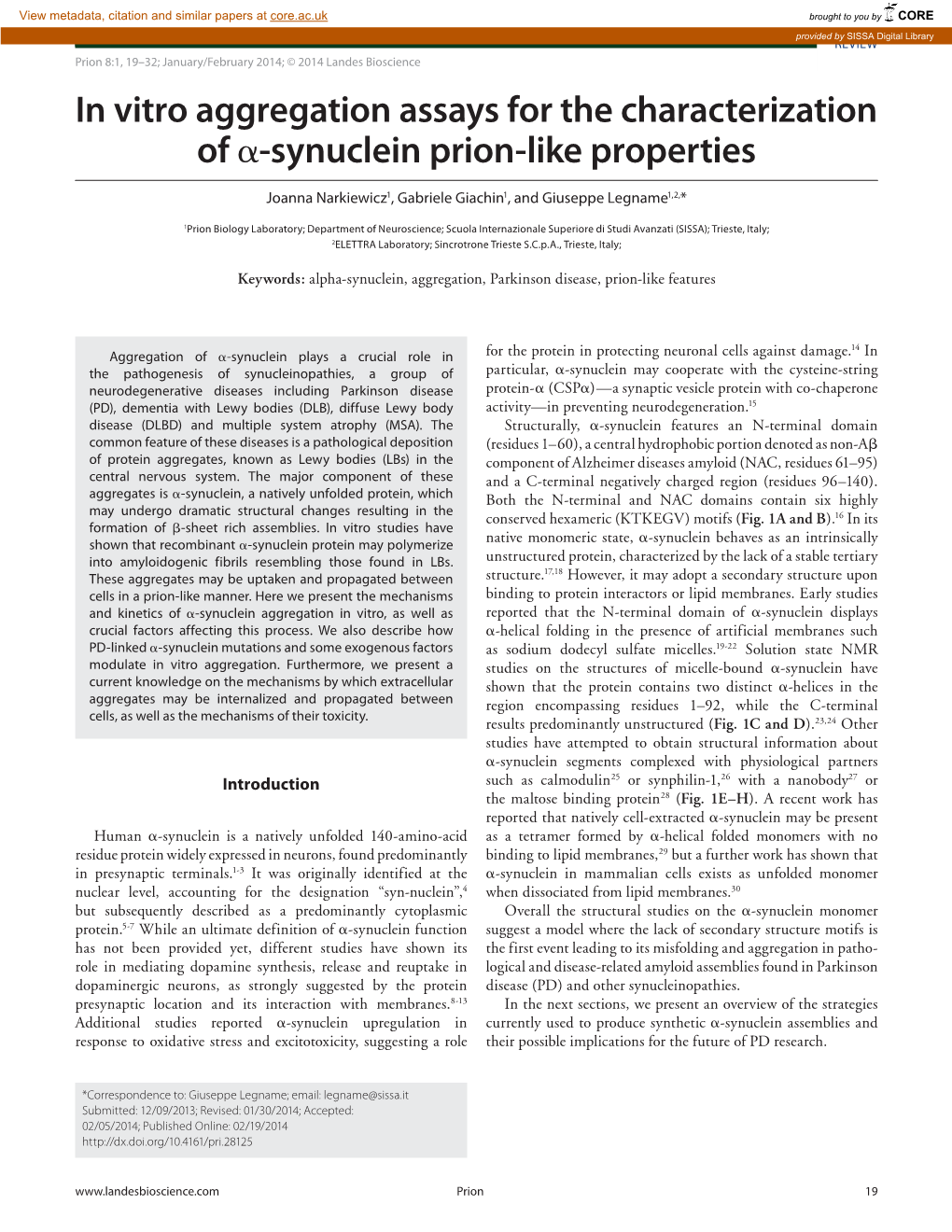 In Vitro Aggregation Assays for the Characterization of Α-Synuclein Prion-Like Properties