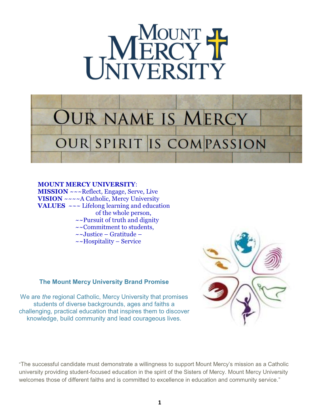 1 Mount Mercy University: Mission