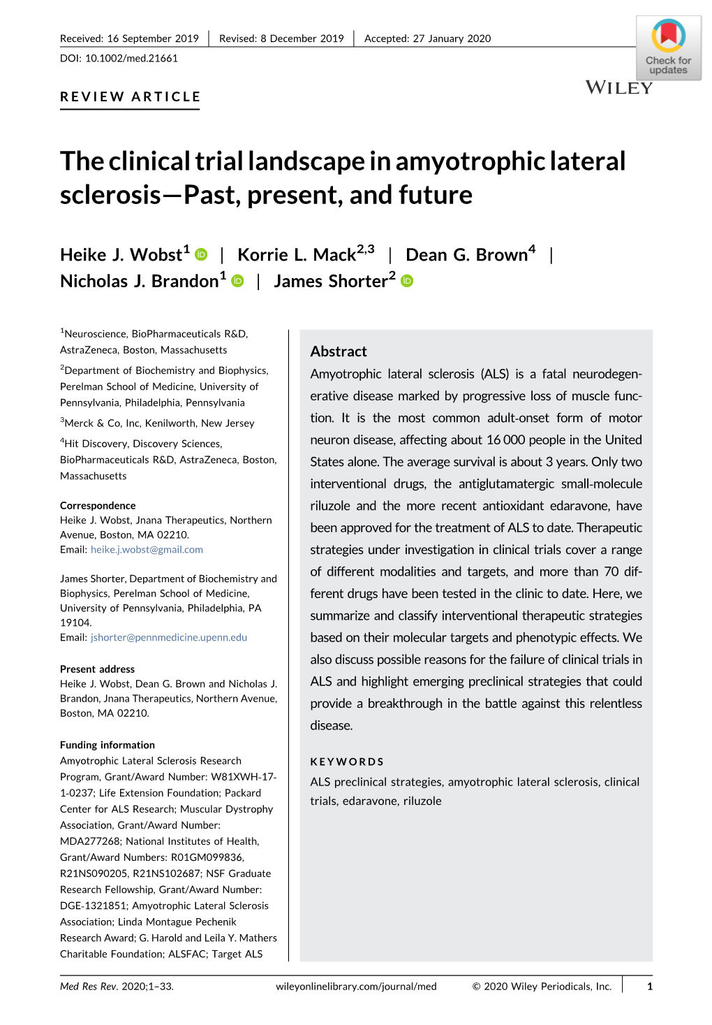 The Clinical Trial Landscape in Amyotrophic Lateral Sclerosis—Past, Present, and Future