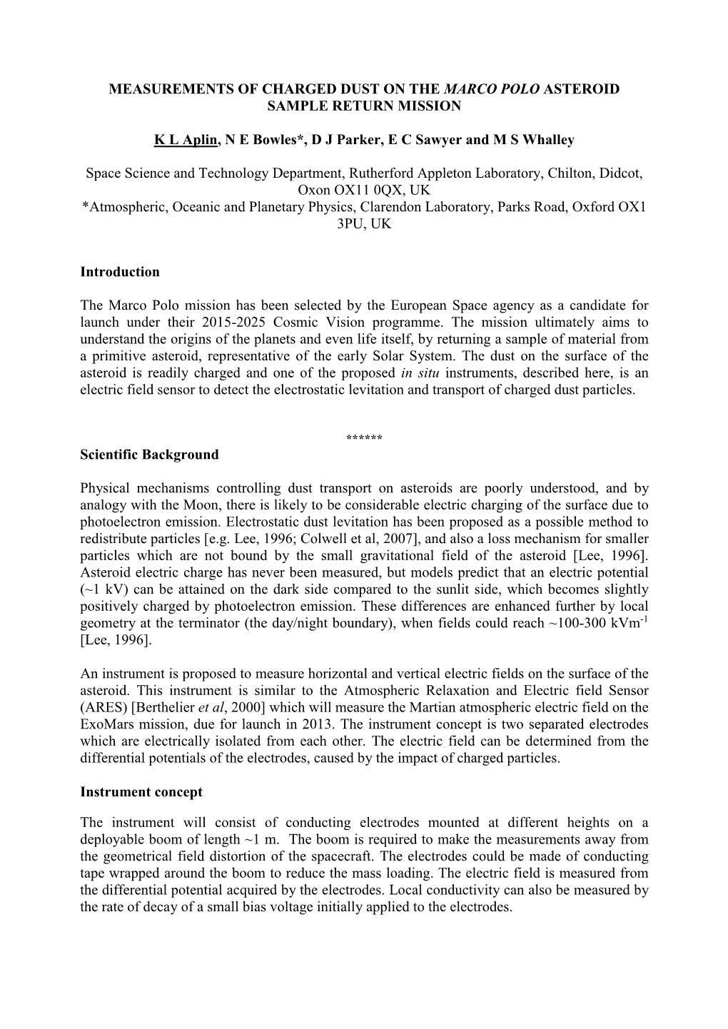 Measurements of Charged Dust on the Marco Polo Asteroid Sample Return Mission