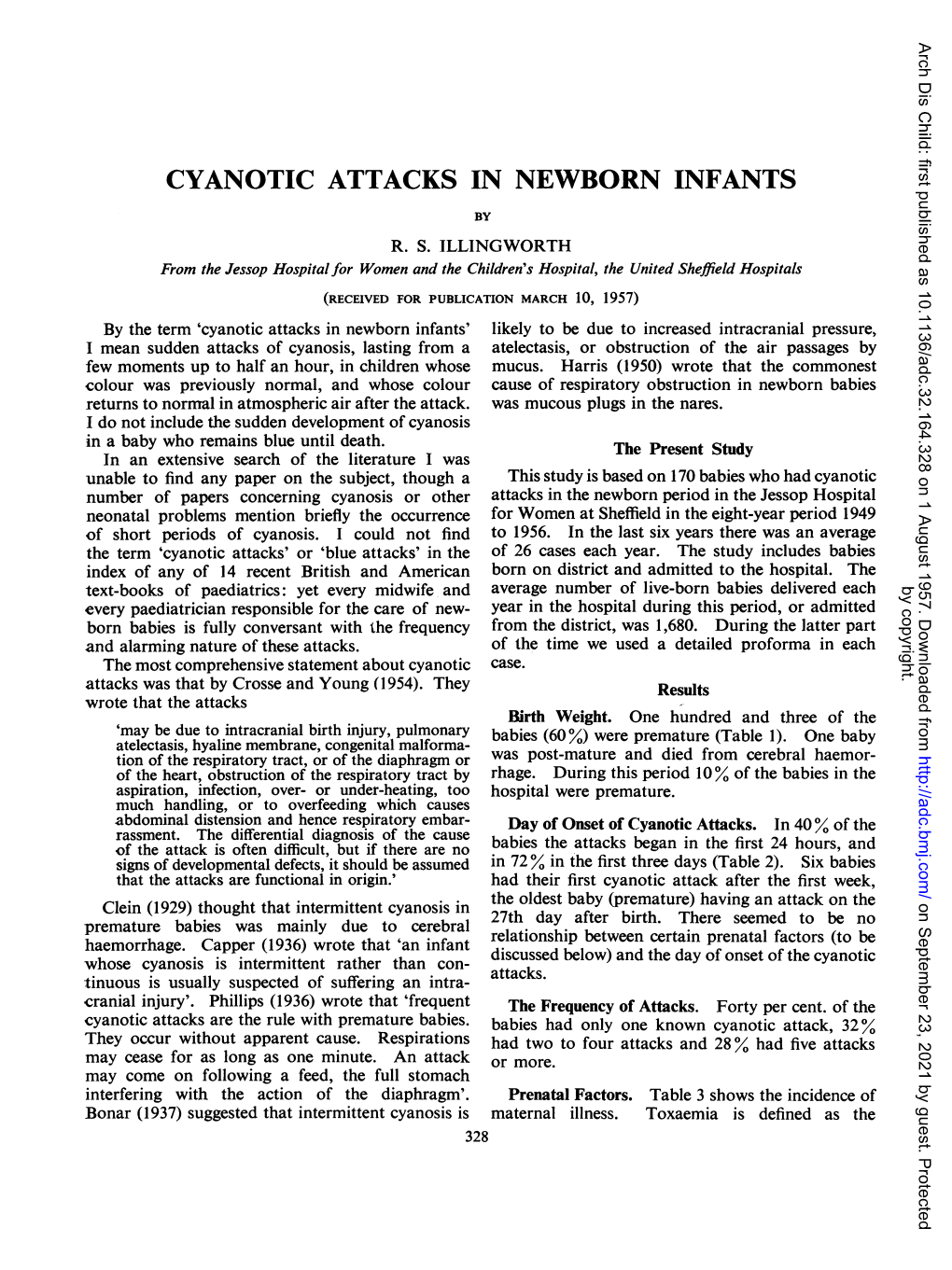 Cyanotic Attacks in Newborn Infants