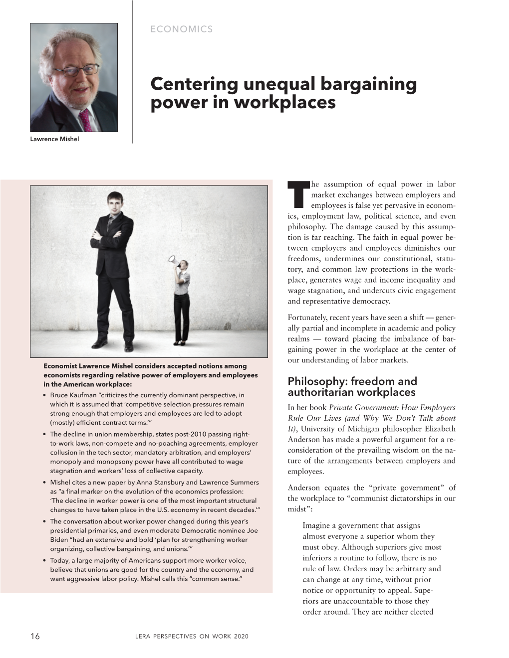 Centering Unequal Bargaining Power in Workplaces