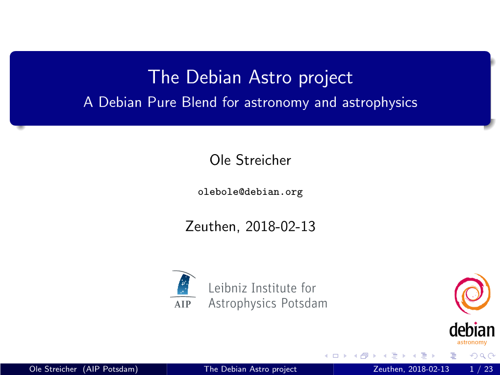 A Debian Pure Blend for Astronomy and Astrophysics