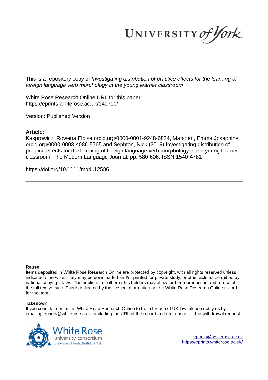 Investigating Distribution of Practice Effects for the Learning of Foreign Language Verb Morphology in the Young Learner Classroom