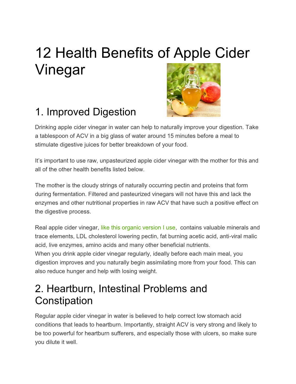 12 Health Benefits of Apple Cider Vinegar