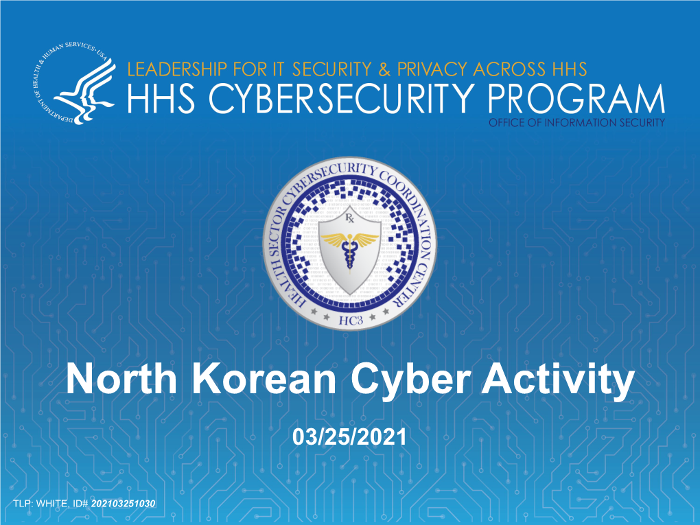 North Korean Cyber Activity 03/25/2021