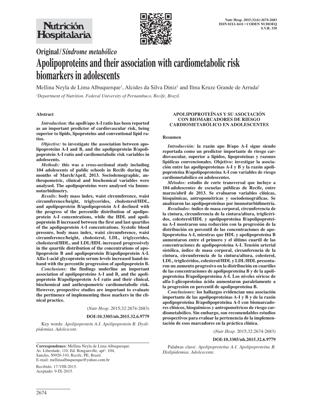 Apolipoproteins and Their Association with Cardiometabolic Risk