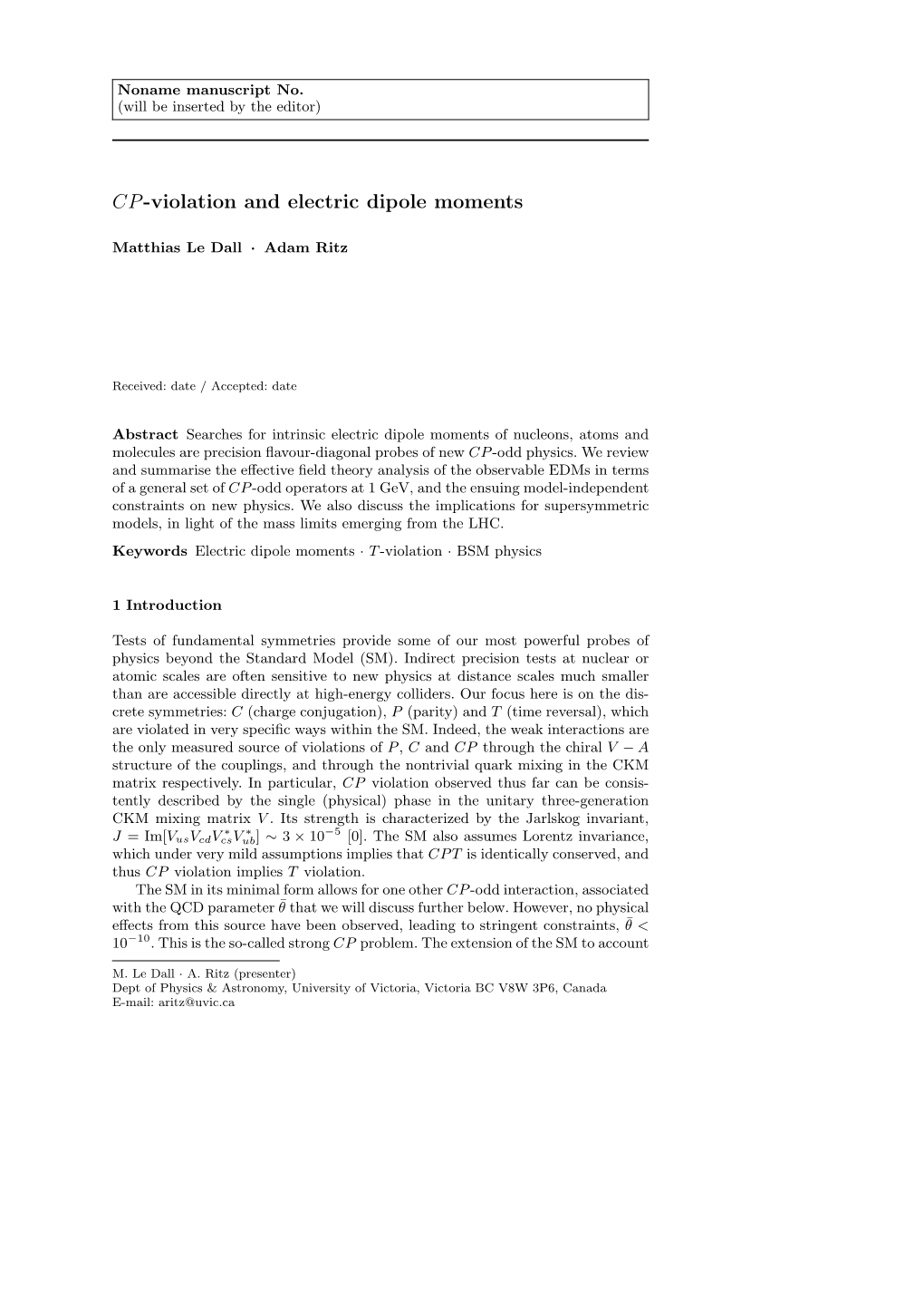 CP-Violation and Electric Dipole Moments