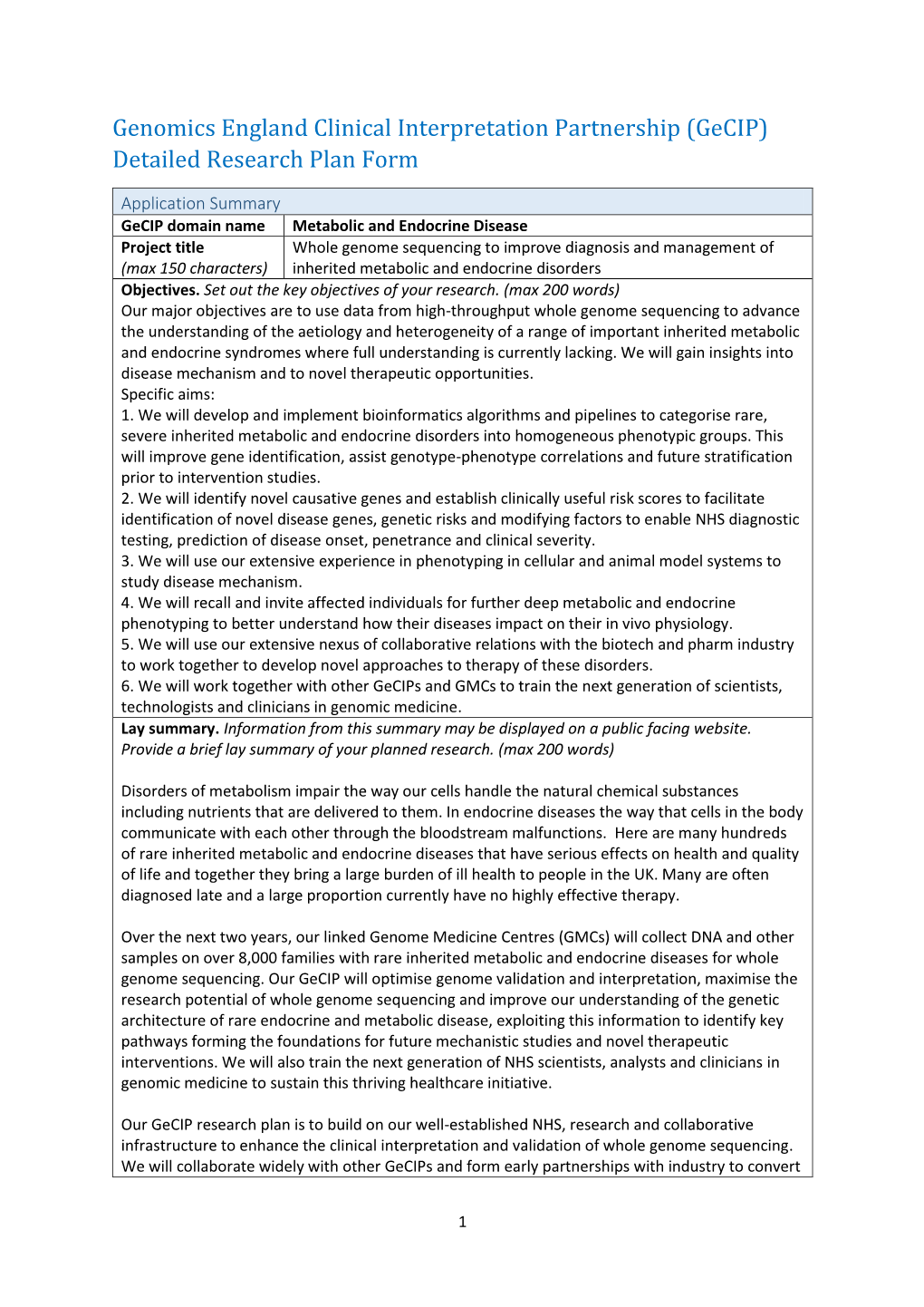 Endocrine and Metabolism Detailed Research Plan