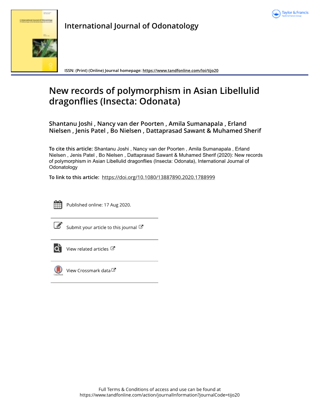 New Records of Polymorphism in Asian Libellulid Dragonflies (Insecta: Odonata)