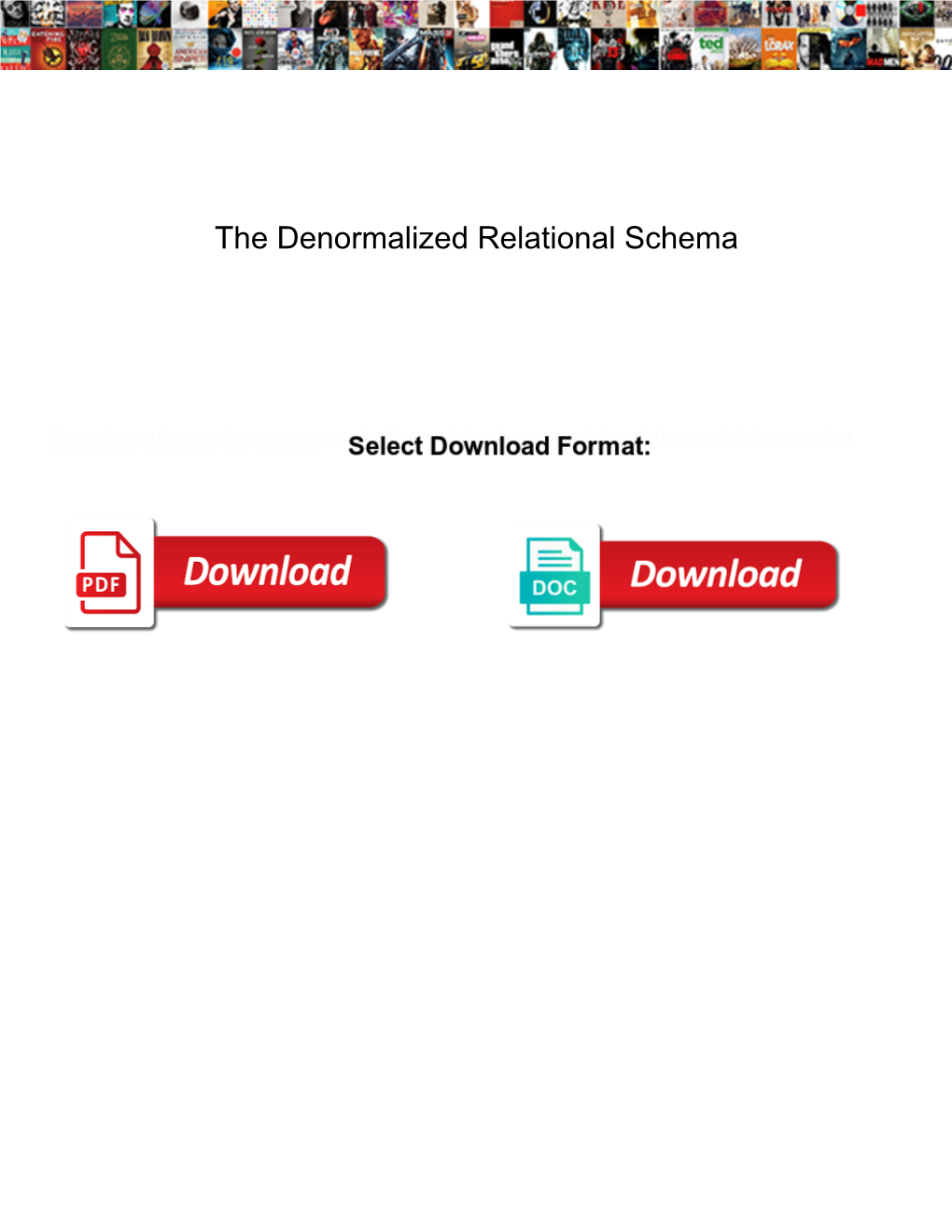 The Denormalized Relational Schema