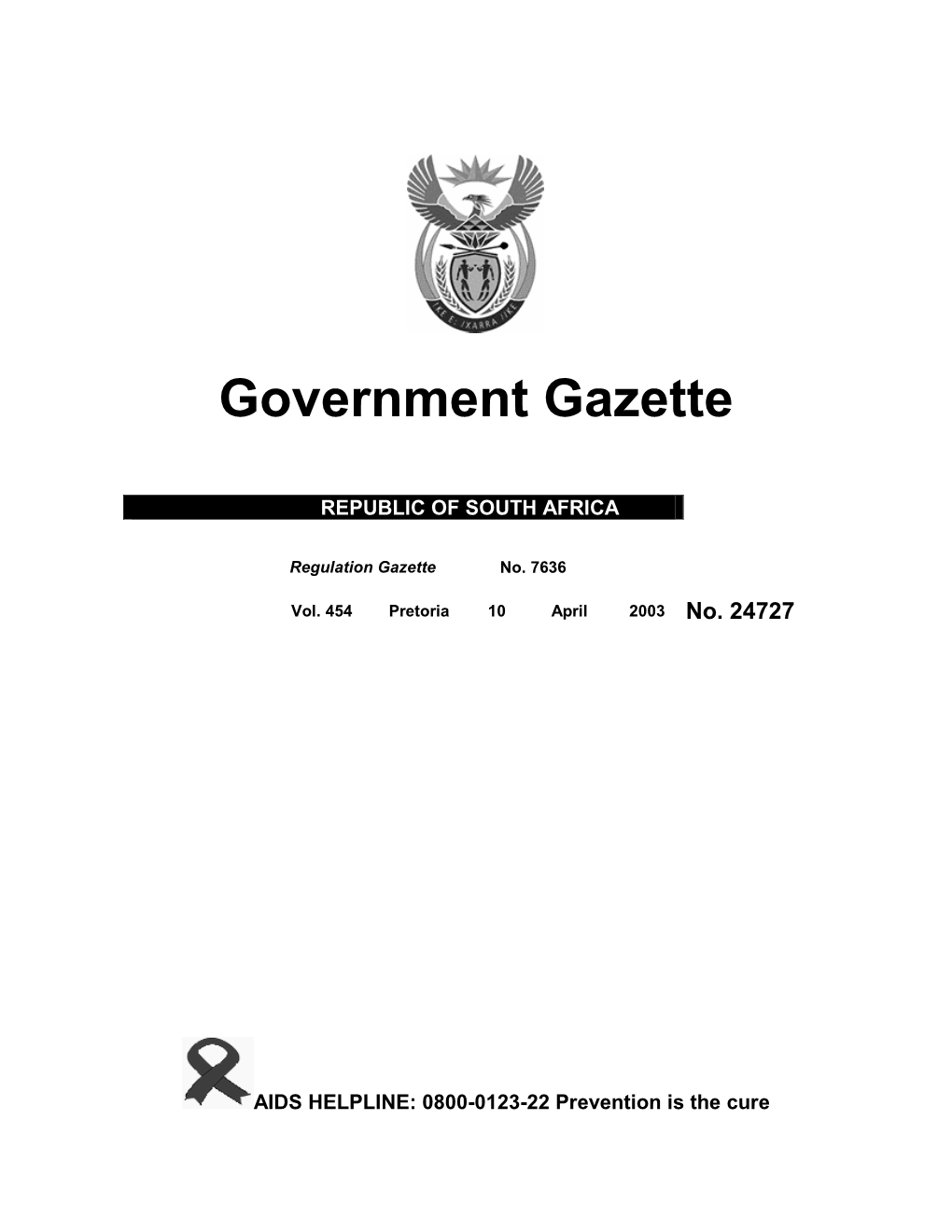 Government Gazette