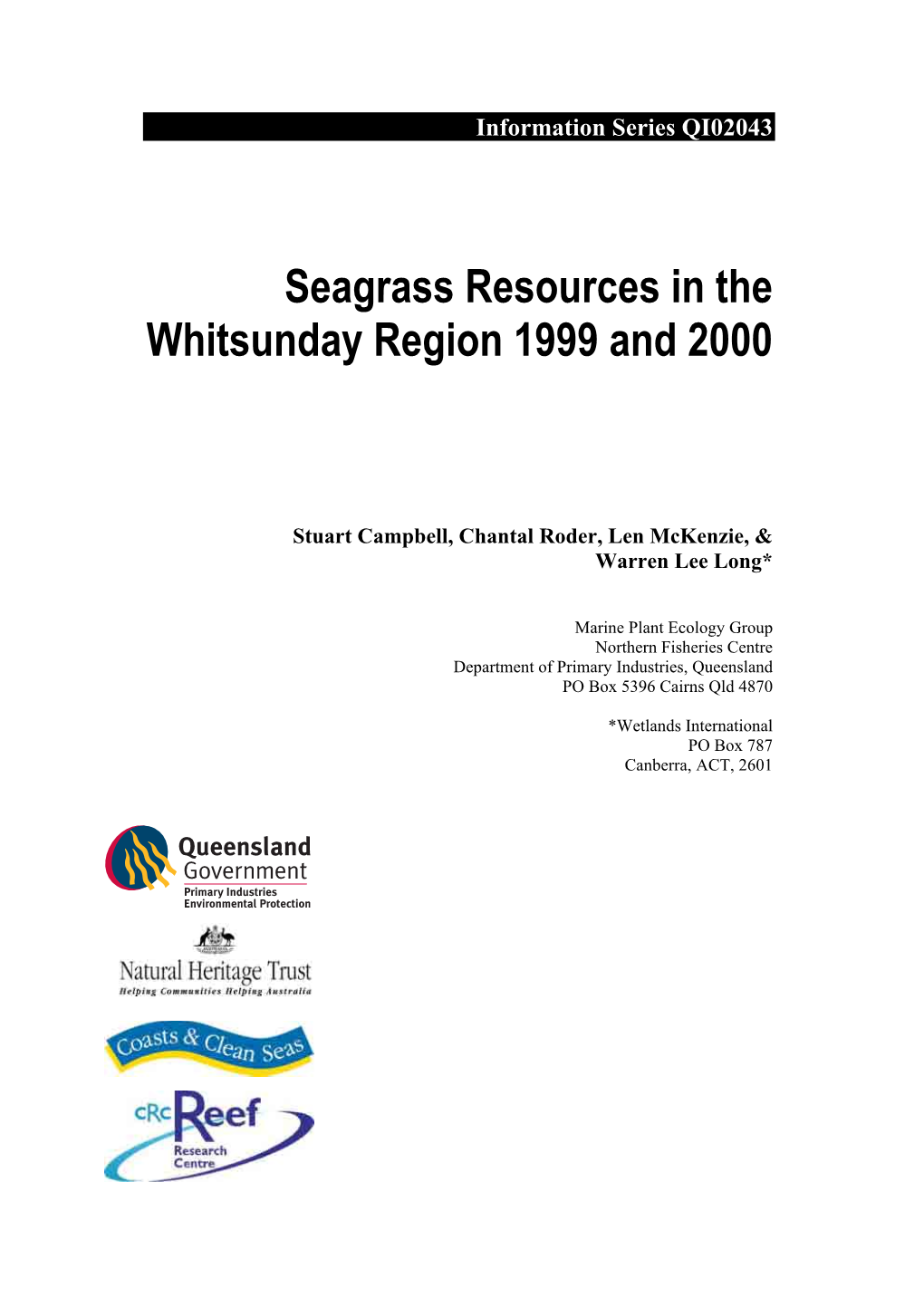 Seagrass Resources in the Whitsunday Region 1999 and 2000