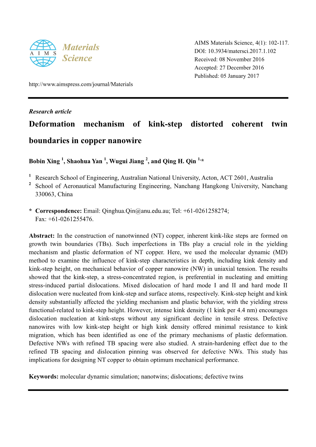 Deformation Mechanism of Kink-Step Distorted Coherent Twin Boundaries in Copper Nanowire