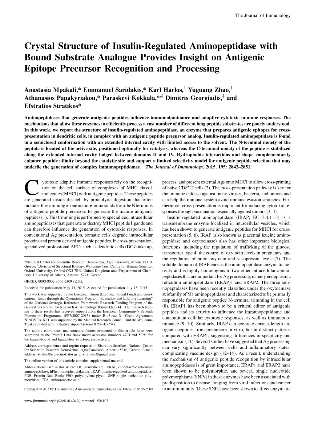 Processing Epitope Precursor Recognition and Analogue Provides