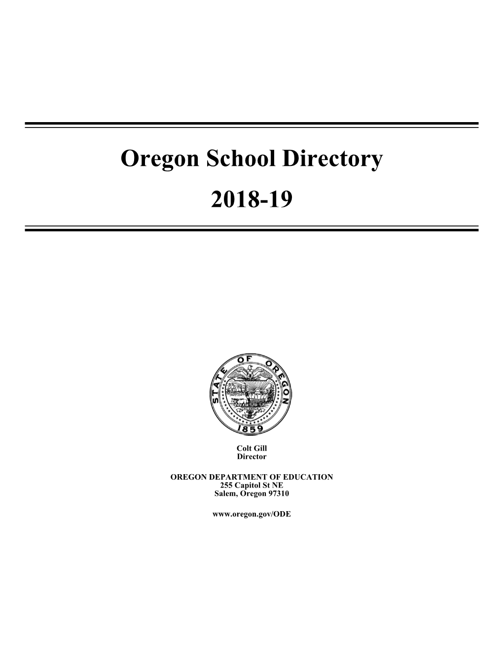 Oregon School Directory 2018-19