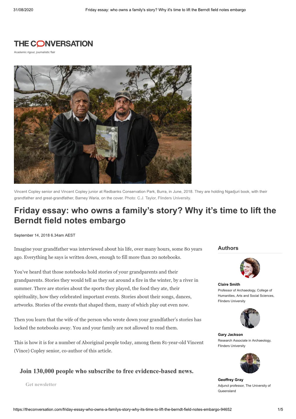 Friday Essay: Who Owns a Family's Story? Why It's Time to Lift the Berndt Field Notes Embargo