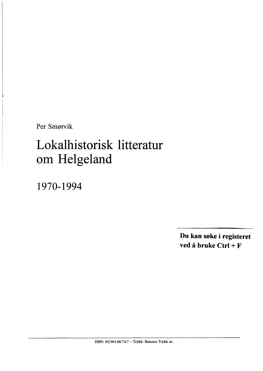 Lokalhistorisk Litteratur Om Helgeland