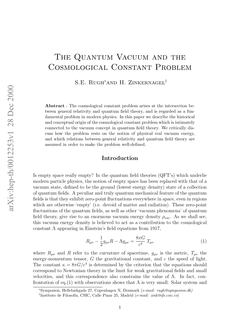 The Quantum Vacuum and the Cosmological Constant Problem