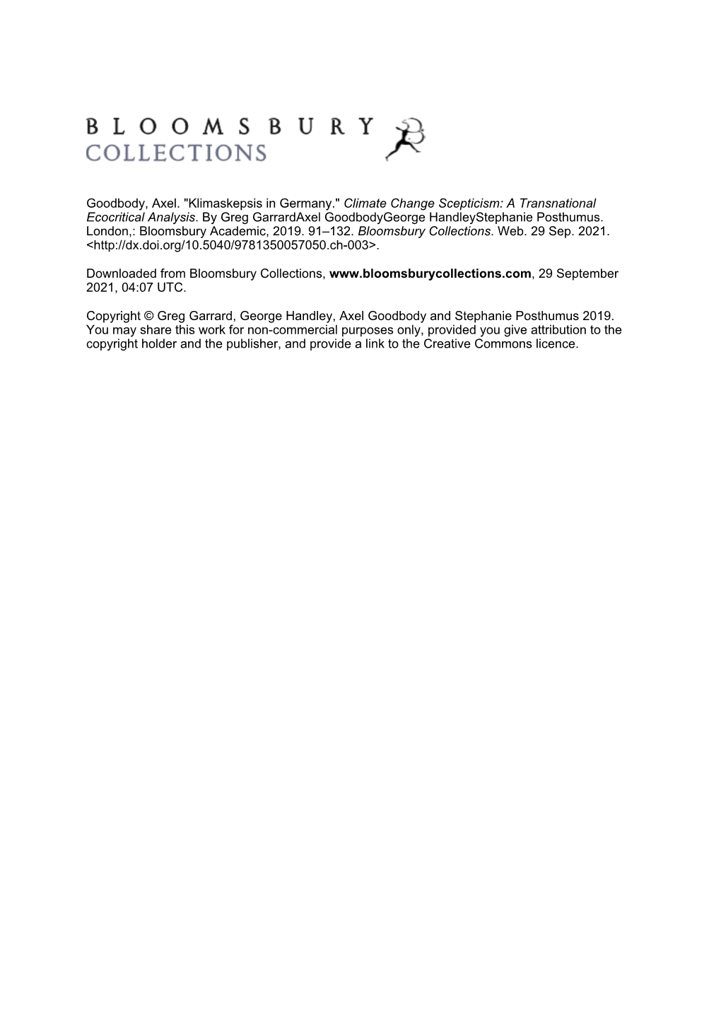 "Klimaskepsis in Germany." Climate Change Scepticism: a Transnational Ecocritical Analysis