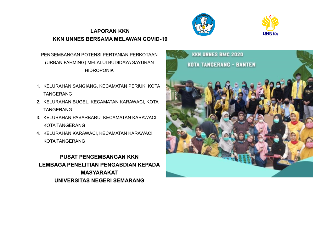 Laporan Kkn Kkn Unnes Bersama Melawan Covid-19